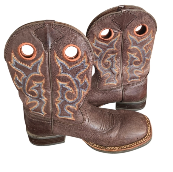 Cody James Brown Western Cowboy Boots with Orange Embroidery Size 8.5 main image 4
